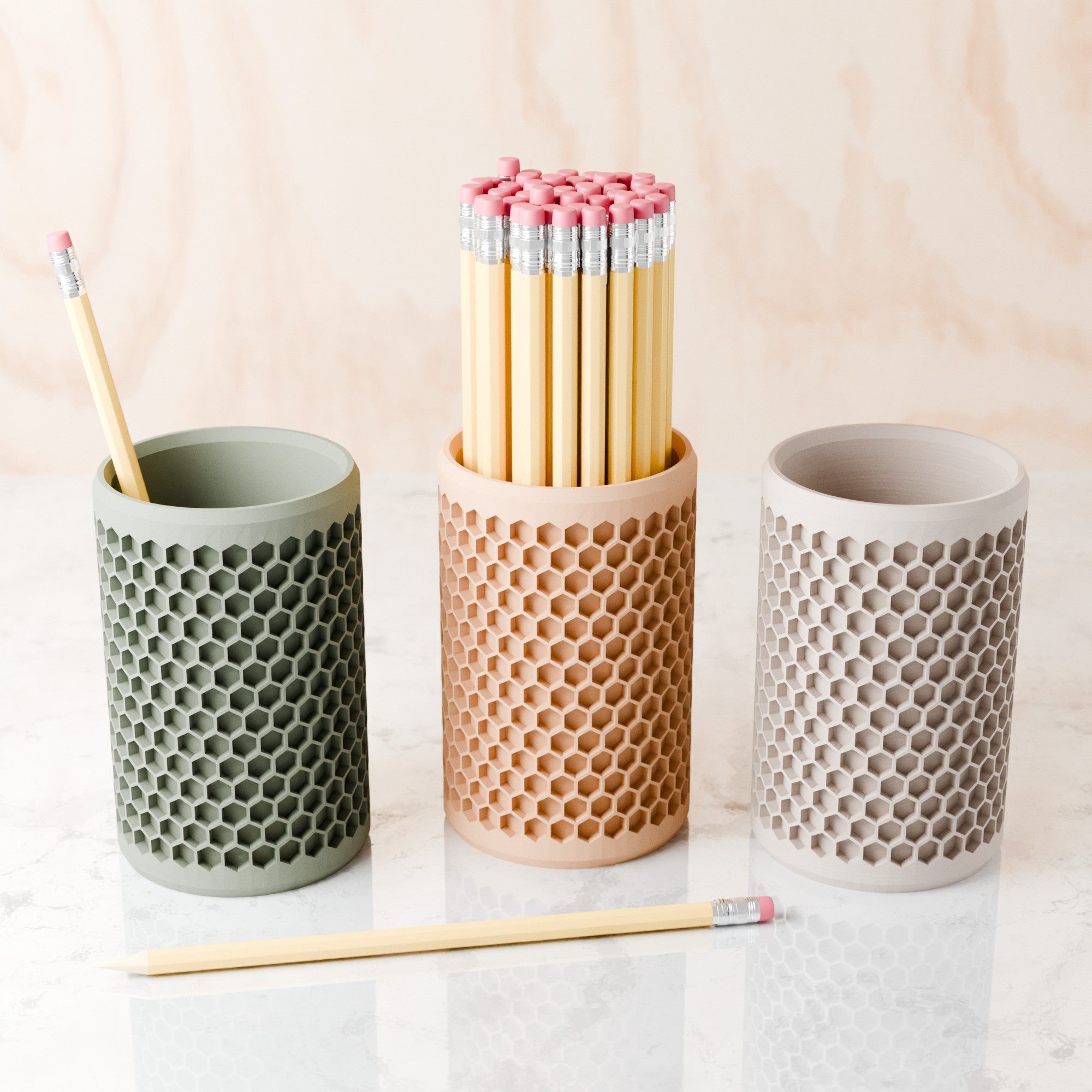 Porte-crayon Honeycomb au design alvéolé — vue 5