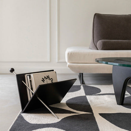 Porte-revue en bois de cerisier et acier au design Mid-Century moderne — vue 3