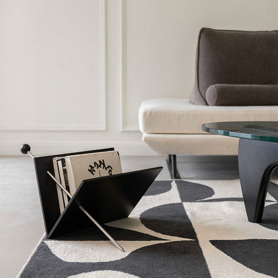 Porte-revue en bois de cerisier et acier au design Mid-Century moderne — vue 3