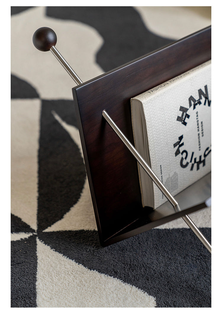 Porte-revue en bois de cerisier et acier au design Mid-Century moderne — vue 4