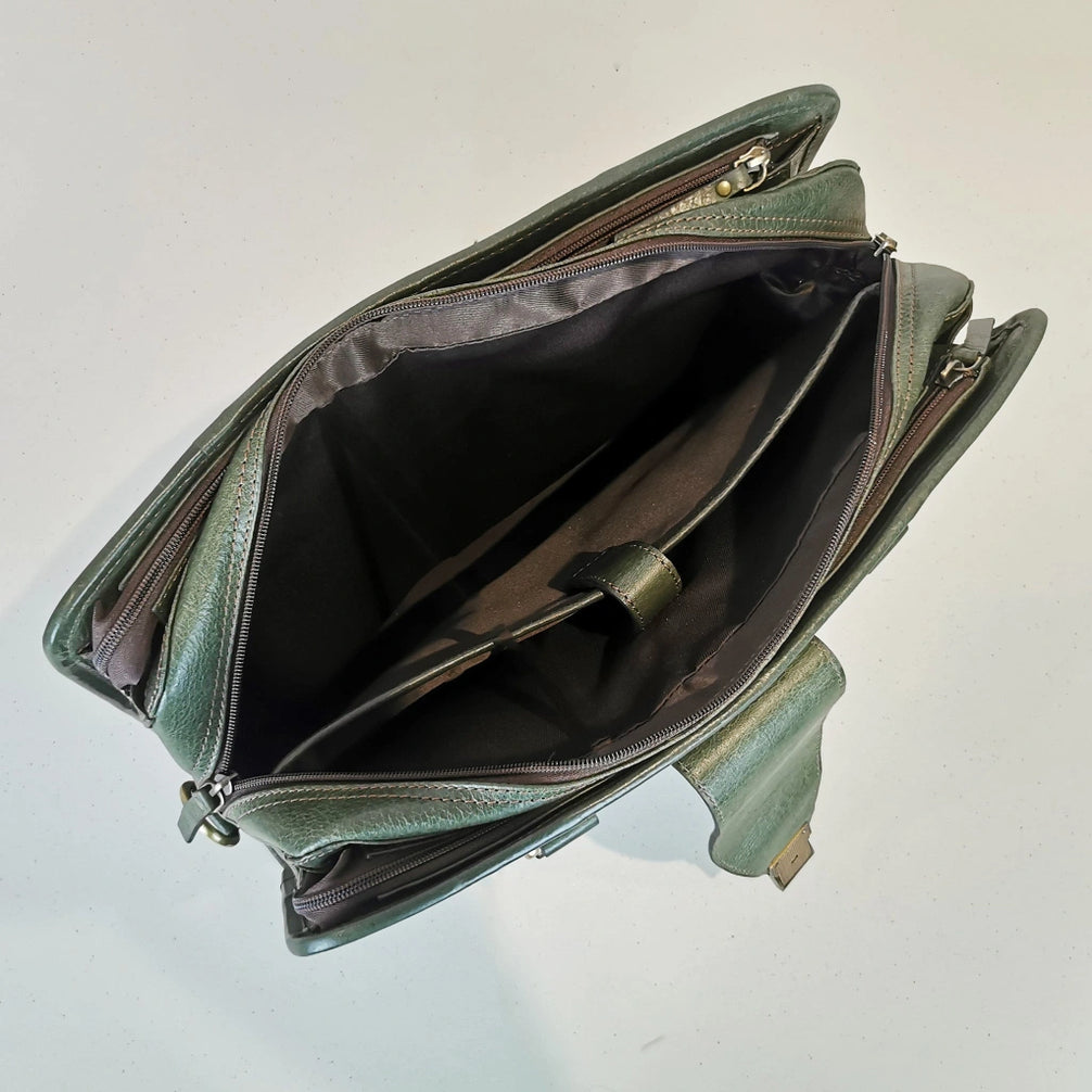 Sacoche pour ordinateur portable en vert olive — vue 4