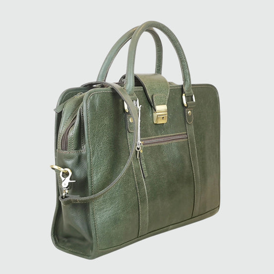 Sacoche pour ordinateur portable en vert olive — vue principale